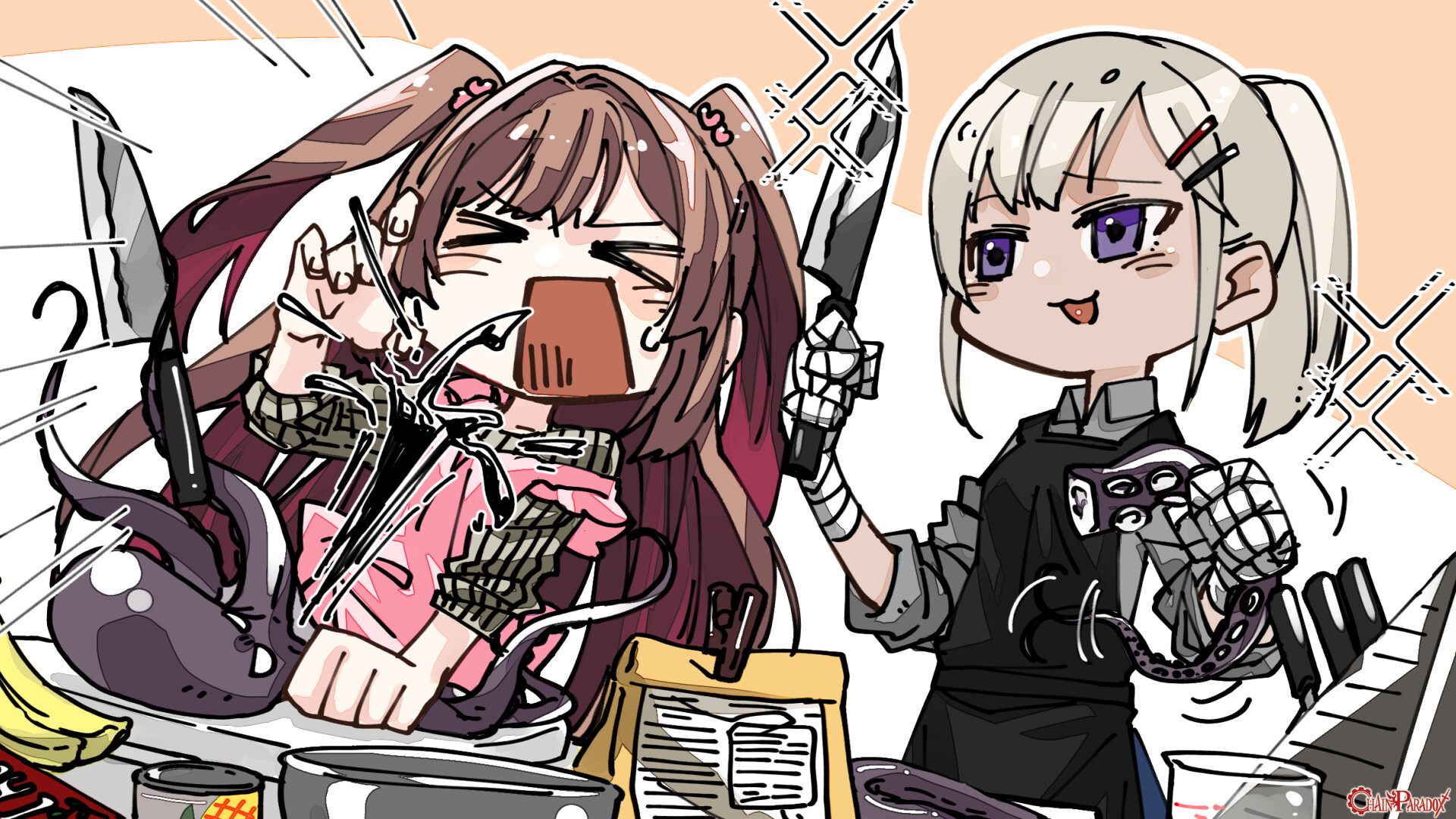 「ホントだ研ぎ直すとよく切れるね」「でしょー」