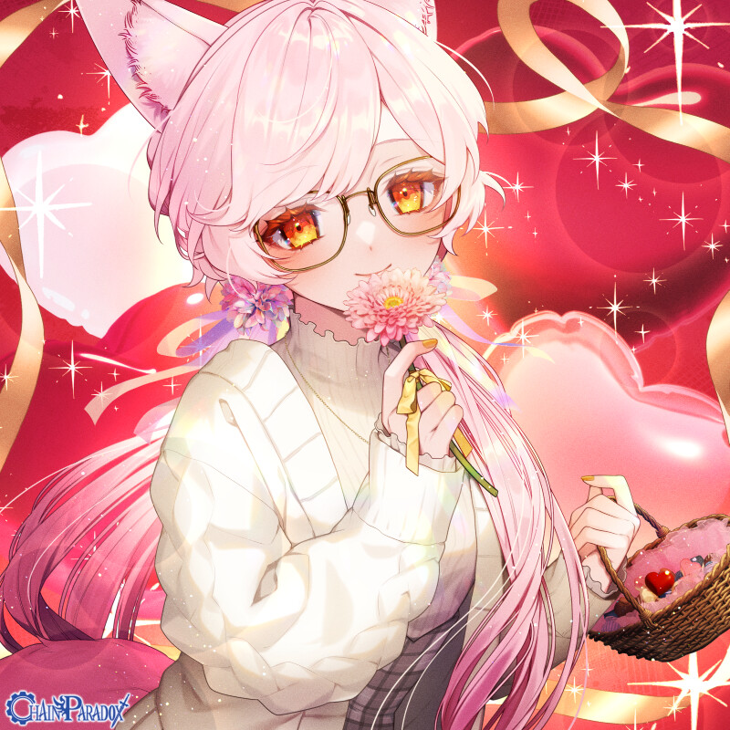 花咲くバレンタインバスケット