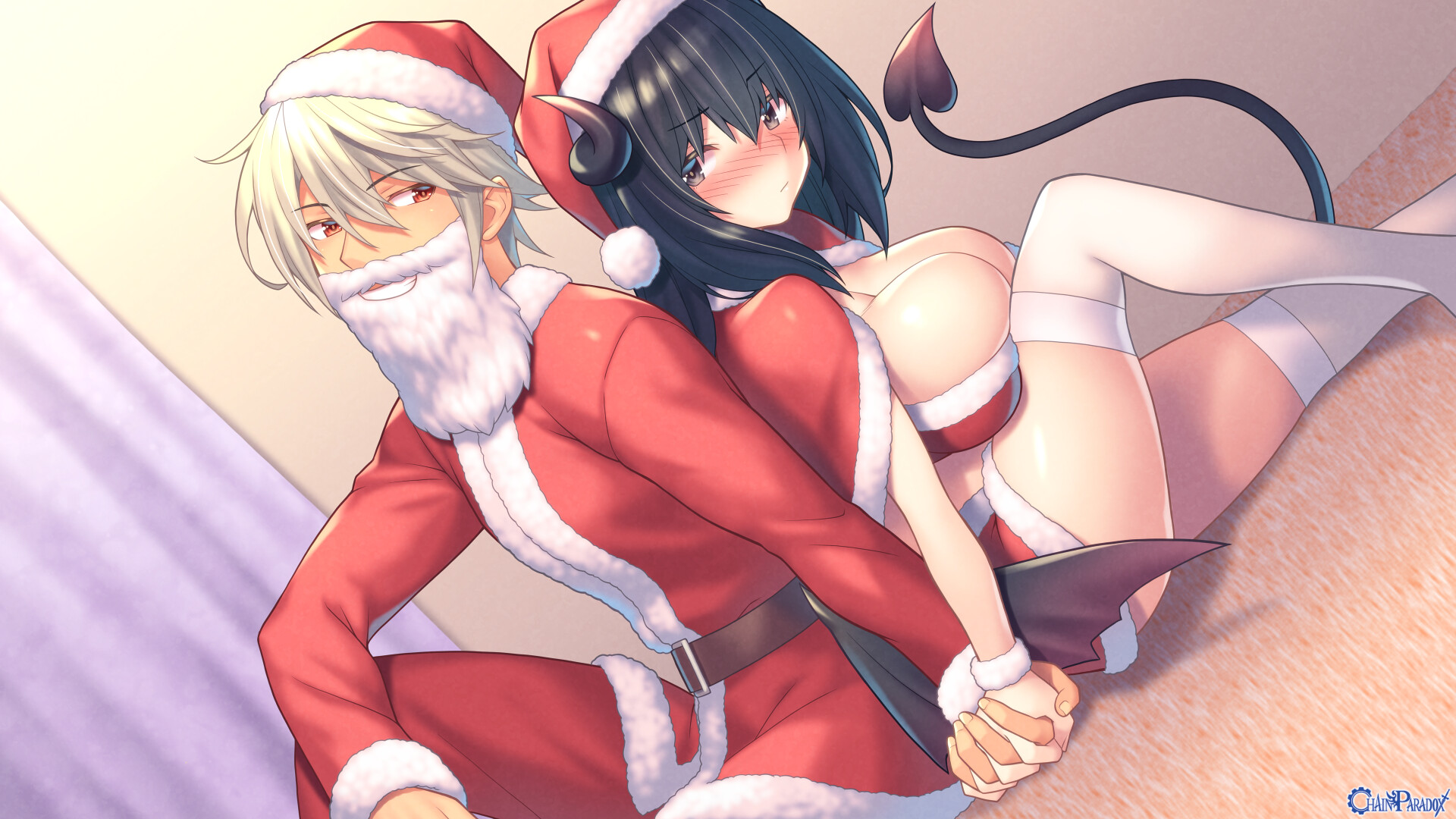 背中合わせのサンタクロース