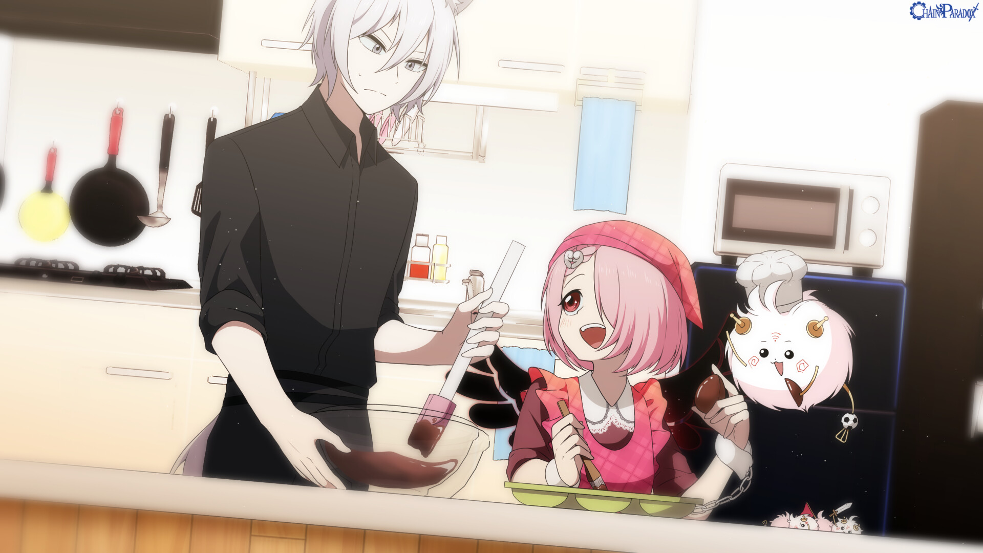 「難しいな……」「ふぁいと、です！」