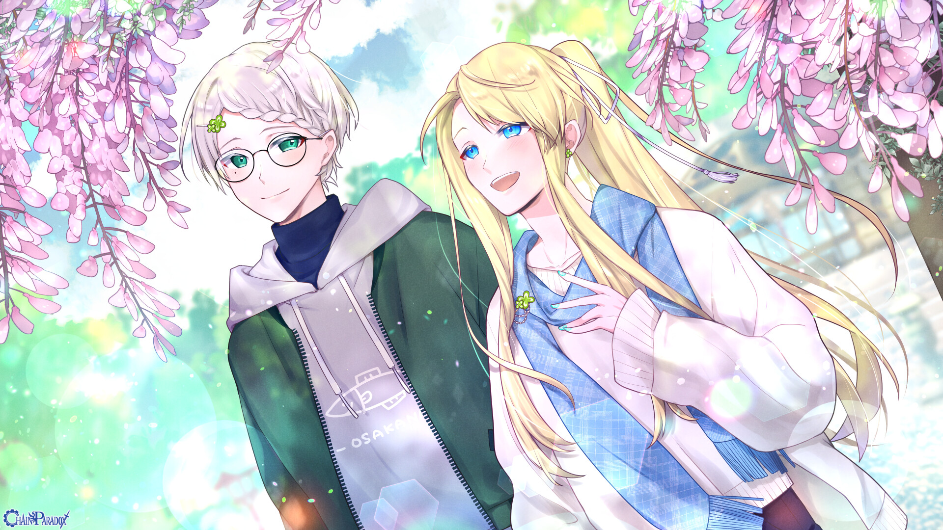 薫風に揺れる枝垂れ藤