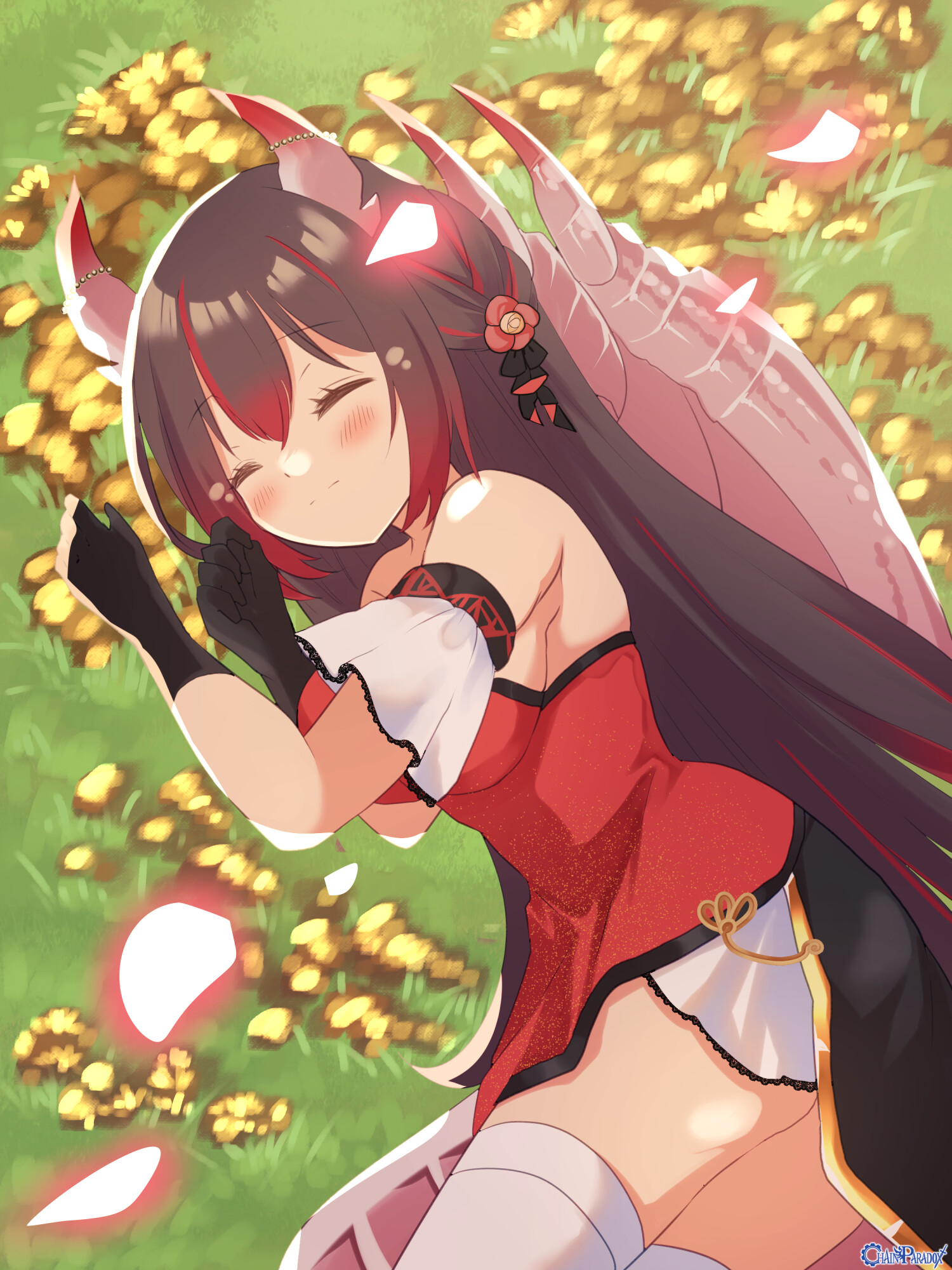 【夢の中】野花と眠る龍の娘