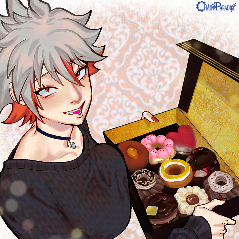 一緒にチョコドーナツ食べよ？